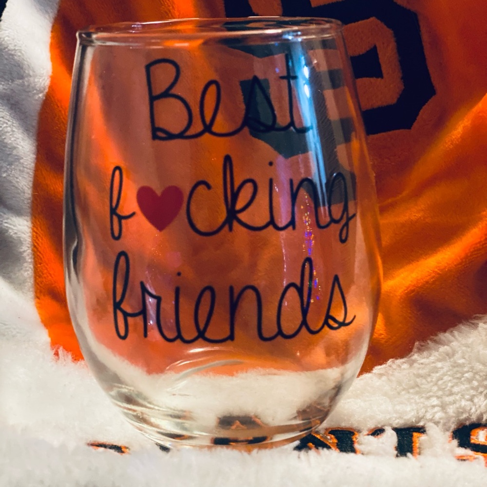 Best Friends Stemless Wine Glass